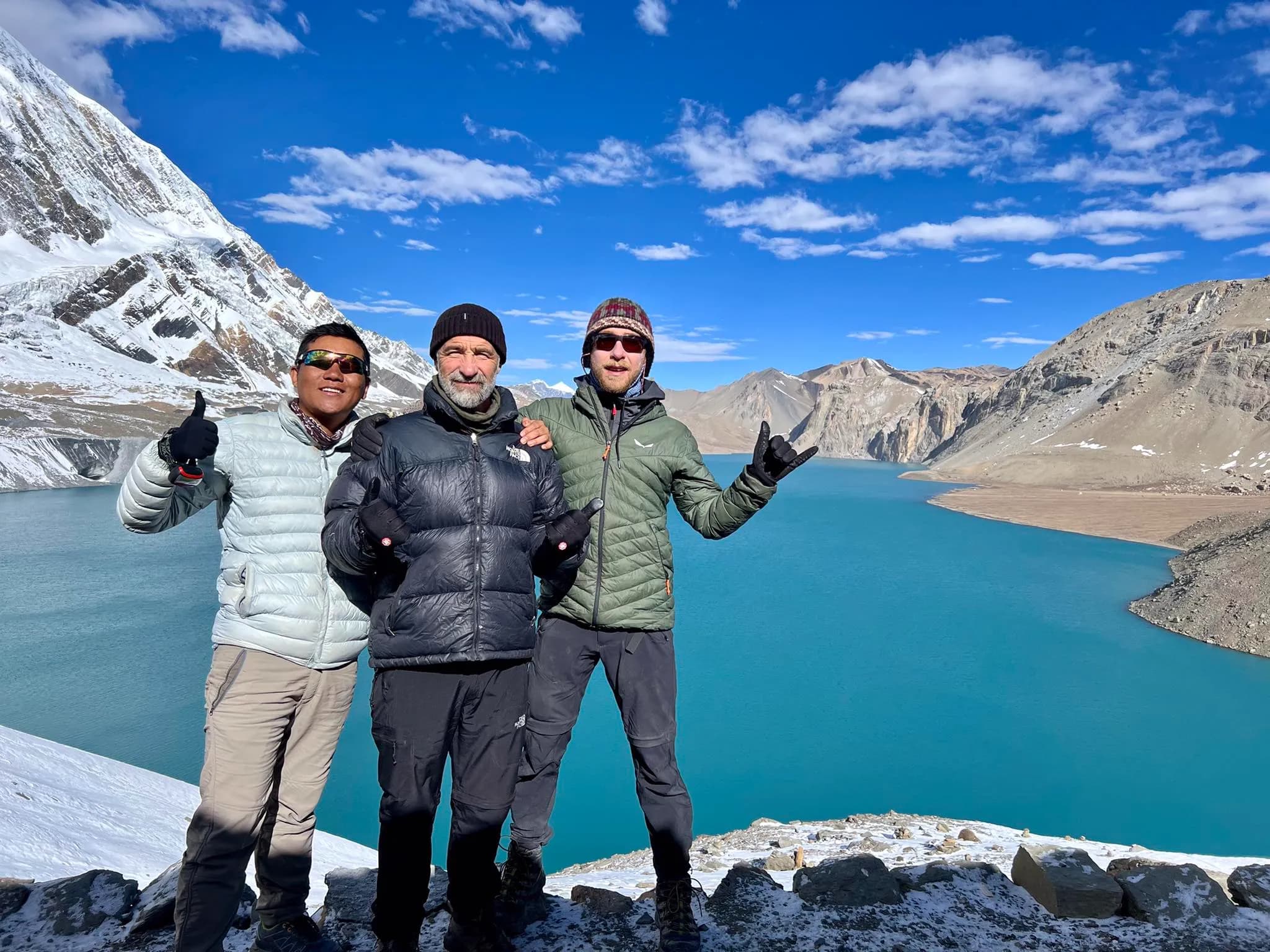 Tilicho Lake surrounded by mountains
